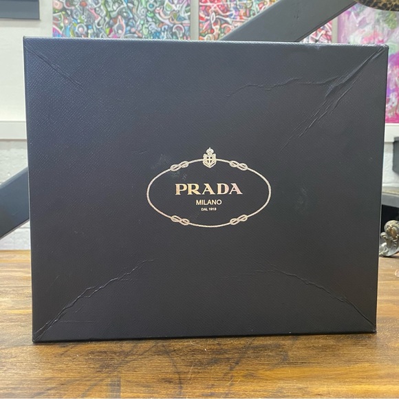 Black Prada Crackle Brush Leather Mary Jane Pump - Picture 9 of 11